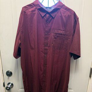 Swiss Tech Men's Short Sleeve Outdoor Shirt Maroon Size 3XL
